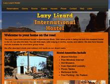 Tablet Screenshot of lazylizardhostel.com